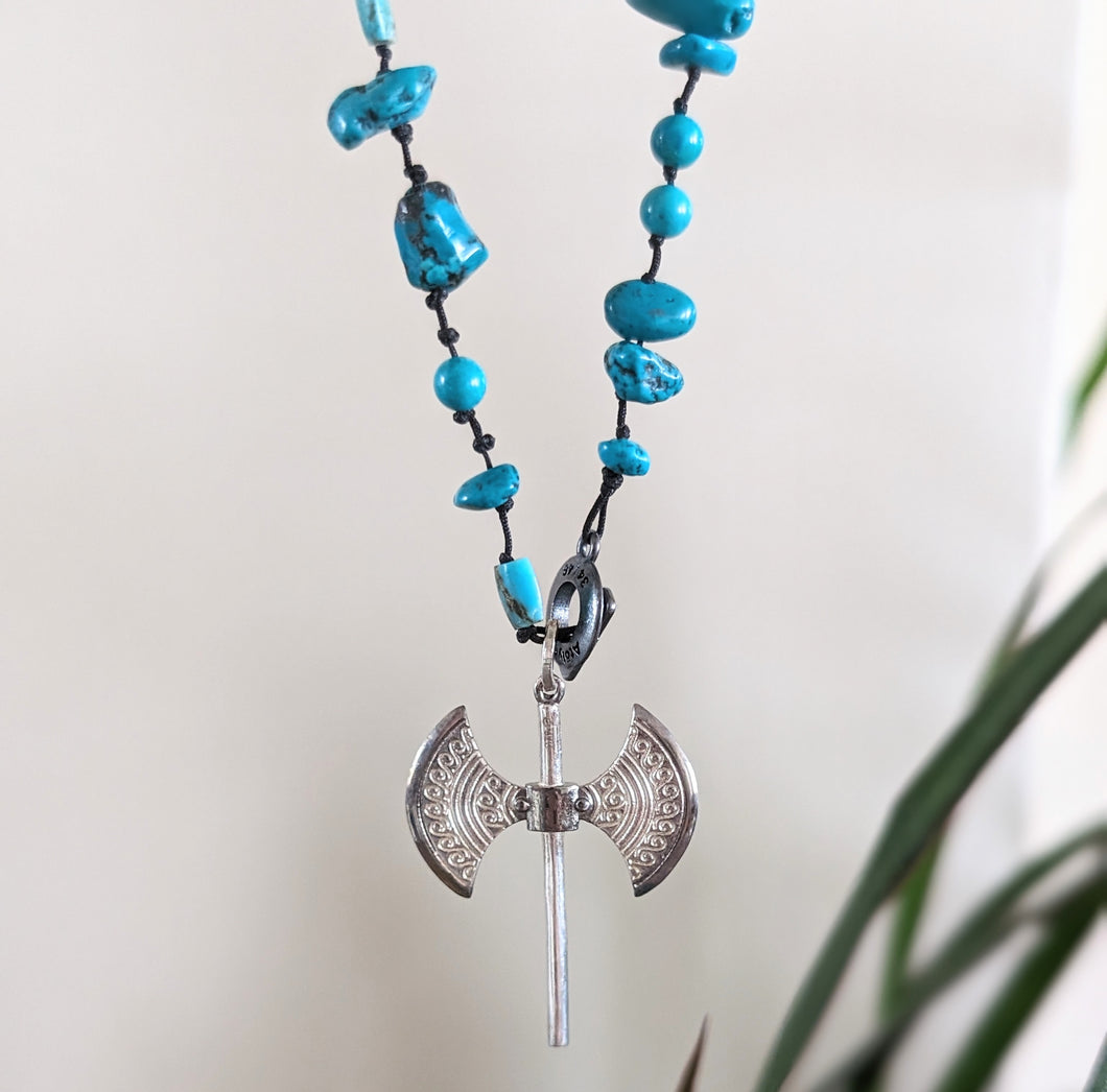 Carian axe necklace w turquoise
