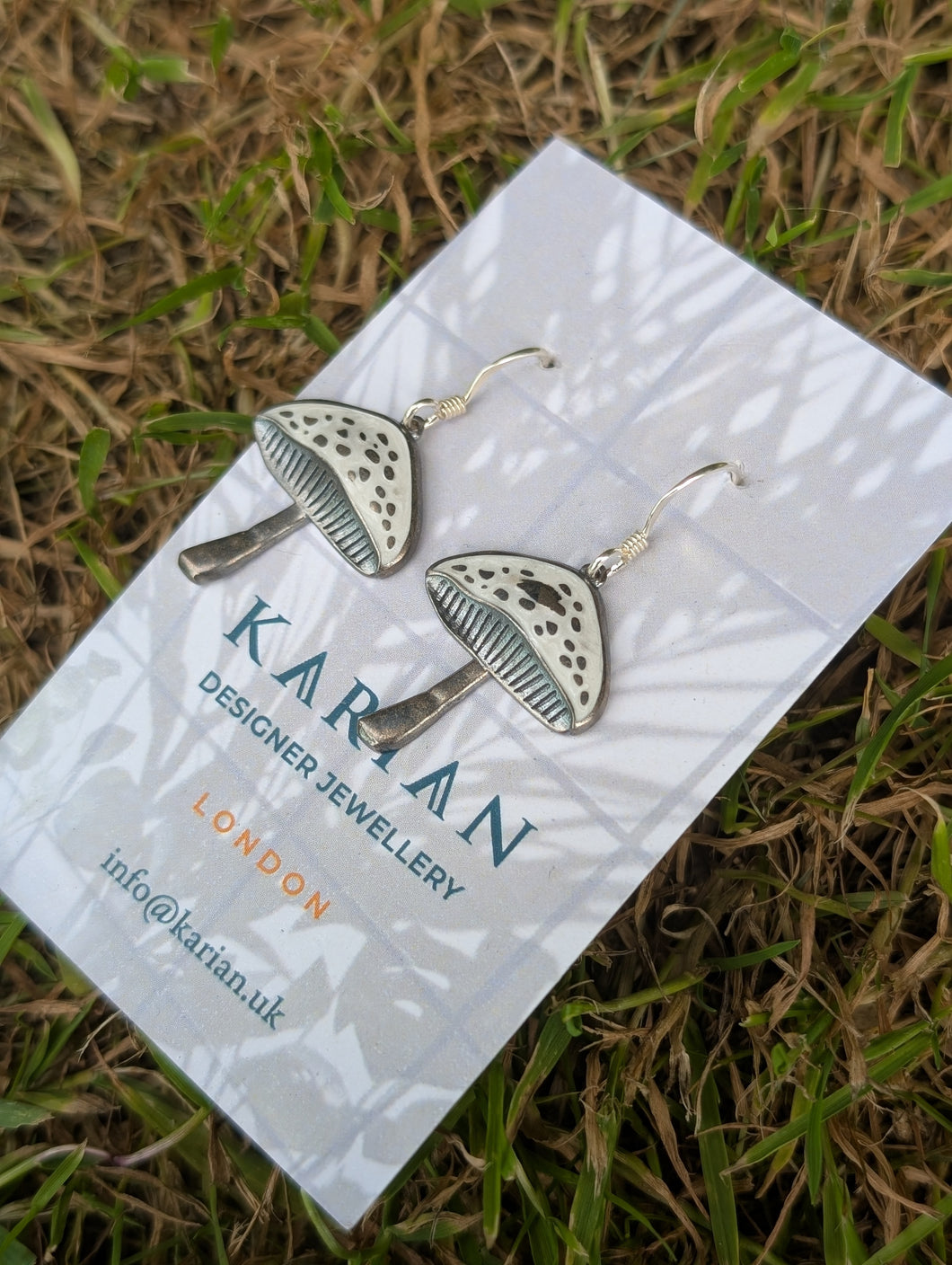Parasol mushroom earrings
