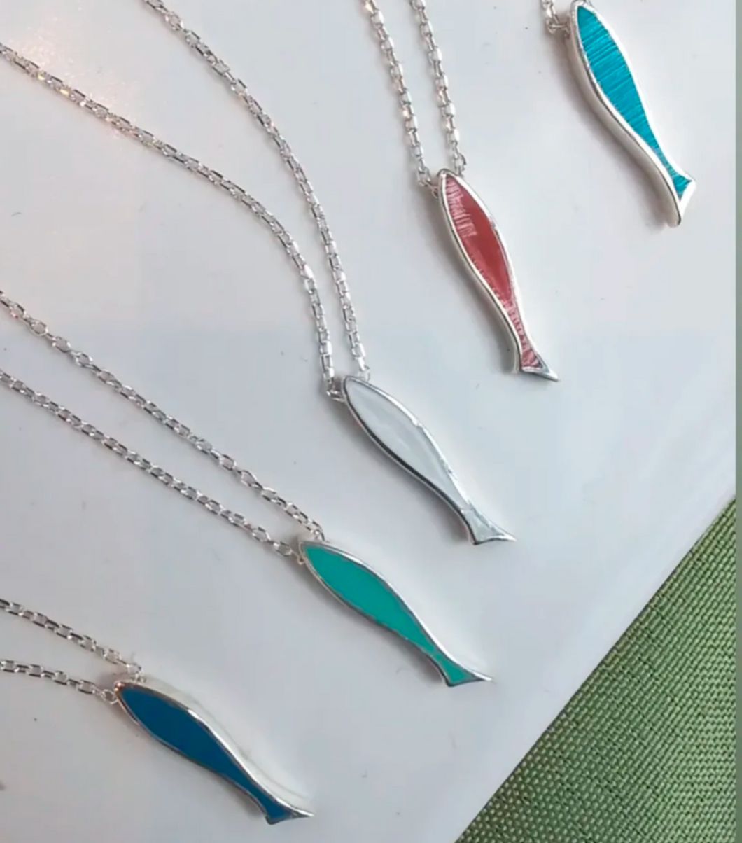 Fish pendant (double sided enamel)